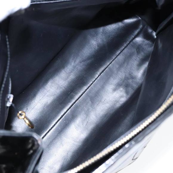 CHANEL COCO Mark Chain Shoulder Bag Patent leather Black Gold CC Auth bs18484 - Picture 11 of 16